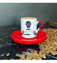 Polis Kırmızı Türk Kahvesi Fincanı 001