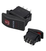 ﻿Çapa Irgatı Sembollü Yaylı Işıksız 4 Pinli On-Off 12-24V Marin Switch