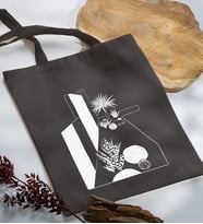 BK Gift Modern Art Tasarımlı Antrasit Kumaş Bez Çanta, Baskılı Omuz Çantası, Alışveriş Çantası, Anneye Hediye-3