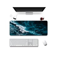 SonicTouch Klavye Mousepad 40x90cm Dikişsiz Pürüzsüz Sıvı Geçirmez Kaymaz Taban Mavi Derinlik