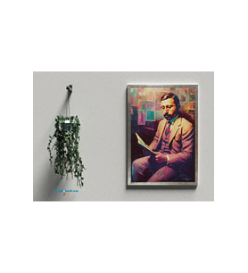 Postera Celadet Ali Bedirhan - Mir Celadet Ali Bedirhan Çerçeveli Posteri (32X47 cm ÇERÇEVELİ) (Siyah-Gri)