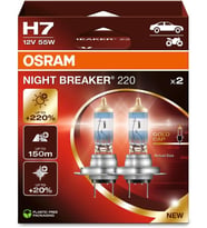 Osram H7 Night Breaker 220 12V %220 Fazla Işık (1 TAKIM-2 AD.) (YASAL HALOJEN)