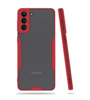 Samsung Galaxy S21 Plus Kılıf Platin Silikon - Kırmızı