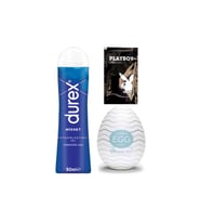 Durex Hisset Pürüzsüz Zevkler 50 ml Jel + Egg Wavy Erkeklere Cep Tipi Mastürbatör + Hediye