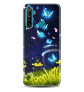 Realme 5i 5 Pro 6i 7 Pro 8 Kılıf Desemli Silikon Neon Butterflys 1309