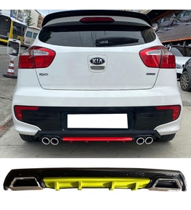 Kia Rio Hb Sarı Difüzör Çiftli Kare Egzoz Görünümlü D Tip Difizör