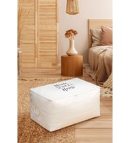Home Sweet Home Baskılı Beyaz Büyük Boy Hurç 64x40x35 (Standart)