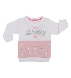 Peri Masalı Kız Bebek Magic Tek Body  6-18 Ay Ekru (Ekru-Pembe)
