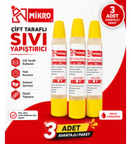 Mikro Çift Taraflı Sıvı Yapıştırıcı 3 Adet Güçlü Yapışma Hızlı Kuruyan Kağıt Karton Ahşap Tutkalı