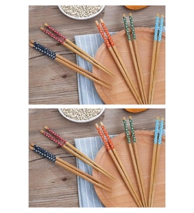 5 li Set Bambu Çin Çubuğu Chopstick Yıkanabilir ve Kullanılabilir