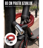 Şeffaf PVC Kaplamalı Anahtarlı Bisiklet Kilidi ile Güvenli Park Deneyimi