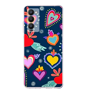 PrintiFy Tecno Camon 18P ile Uyumlu Retro Color 3  Kamera Korumalı Şeffaf  Kılıf