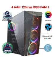 NW 02D 4 Adet Kumandalı RGB Işıklı Fanlı Oyuncu Gamer Bilgisayar Kasası Temper Camlı
