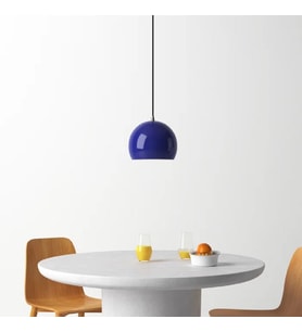 RİOLİGHT MODERN KOYU MAVİ CAFELER,ODA,MUTFAK,YATAK BAŞI İÇİN 1XE27 TEKLİ METAL SARKIT AVİZE ÇAP:20CM (Mavi-A.Mavı)