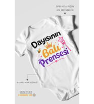 Dayısının Ballı Prensesi Kısa Kollu Bebek Body %100 Pamuk