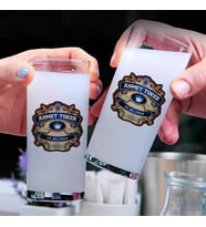 Kişiye Özel Renkli isim ve Tarihli İkili Rakı Bardağı Seti