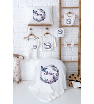 Pia Baby Premium %100 Pamuk Yenidoğan Kız Bebek Hastane Çıkışı Hediyelik Set 5040-02 (Ekru)
