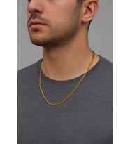Altın Renk İnce Ataç Unisex Çelik Kolye - 3360