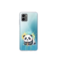 Vivo Y15S ile Uyumlu Splash Panda Tasarımlı Şeffaf Silikon Kılıf