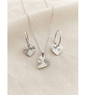 925 Ayar Gümüş Özel Tasarım Kristal Kalemli Kalp Kolye Küpe Set.rose.gold.rodaj Renk Seçeneği