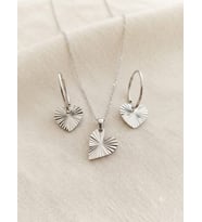 925 Ayar Gümüş Özel Tasarım Kristal Kalemli Kalp Kolye Küpe Set.rose.gold.rodaj Renk Seçeneği