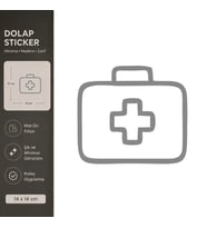İlk Yardım Dolabı Mat Gri Dekoratif Folyo Sticker 14x14 cm