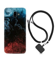 Samsung J6 Plus J7 Prime J7 Pro M20 Kılıf Boyun Askılı Silikon Red Blue Black Abstact 1386