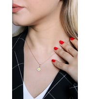 Gümüş Rose Papatya Kolye - N160501