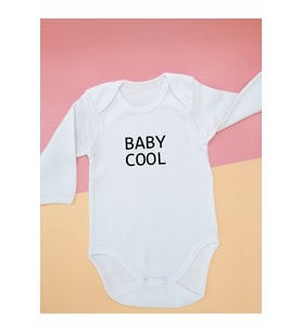 Baby Cool Baskılı Uzun Kollu Bebek Zıbın Body En Cool Bebekler İçin