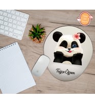Kişiye Özel Sevimli Panda Temalı Mousepad Bilek Destekli