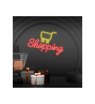 Shopping Yazılı ve Şekilli Neon Tabela