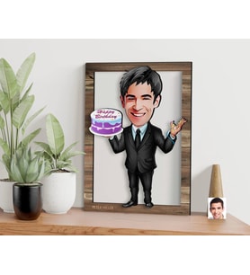 BK Gift Kişiye Özel Erkek Doğum Günü Karikatürlü 3D Ahşap Tablo, Sevgiliye Hediye, Arkadaşa Hediye, Yıl Dönümü Hediyesi, Doğum Günü Hediyesi-1