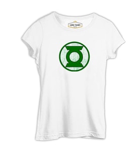 Green Lantern - Logo Beyaz Kadın Tshirt