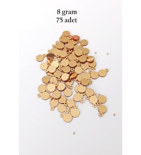 Oya Abiye Bileklik Kolye Pleksi Metalik Plastik Pul Altın Renk 8 gram 75 adet - BNC493