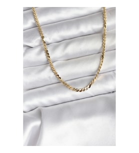 Mey İthalat® 14K Gold Renk Kaplama Ezme Yılan Zincir Model CM Kadın Kolye