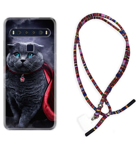 TCL 10L 10 Plus 10SE 20E 20SE 30 L7 Kılıf Boyun Asklı Rasta Silikon Super Cat 1666