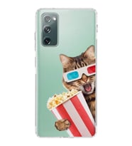 PrintiFy Samsung Galaxy S20 FE ile Uyumlu Kedi 1 Kamera Korumalı Şeffaf Kılıf