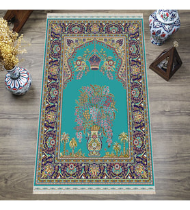 Dijital Baskılı, Yıkanabilir, Yumuşak Dokulu Çocuk ve Yetişkin SECCADE 65x115 cm  S-DOT-N114-2