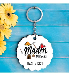 Maden Mühendislerine  Özel İsimli Anahtarlık