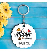 Maden Mühendislerine  Özel İsimli Anahtarlık