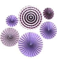 Kağıt Yelpaze Süs Mor Set 6 lı