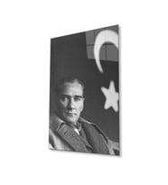 Atatürk Cam Tablo 4mm Dayanıklı Temperli Cam, Atatürk Glass Wall Art (Çok Renkli)