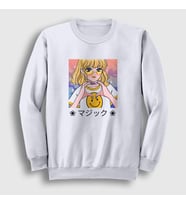 Presmono Unisex Beyaz Cute Girl Anime Sweatshirt 349001tt