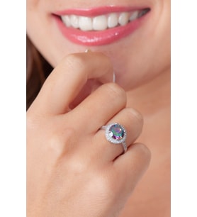 Mistik Topaz Modern Gümüş Yüzük Model