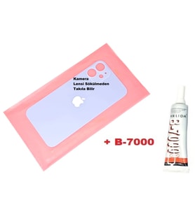 Tkgz İPhone 12 MİNİ Arka Pil Batarya Kapağı (CAM+B-7000) MAVİ