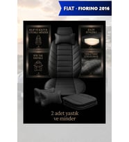 fiat fiorino 2016 Koltuk ve Kılıf uyumlu Lüks Minder Yastık Siyah 2 Minder 2 Yastık