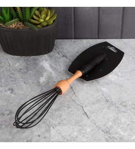 Silikon Bambu Saplı Siyah Çırpıcı