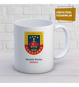 Kişiye Özel İsim Yazılabilir Jandarma Kupa Bardak