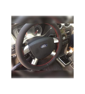 DİKİŞLİ DERİ DİREKSİYON KILIFI NOKTALI DERİ KIRMIZI DİKİŞLİ FORD FOCUS İÇİN HIZLI KARGO