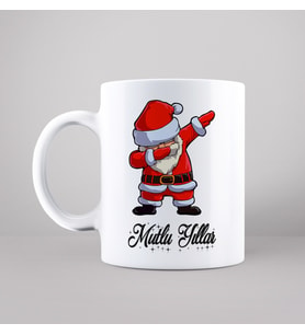 Mutlu Yıllar & Merry Christmas & Yılbaşı & Noel Baba Tasarımlı Kupa